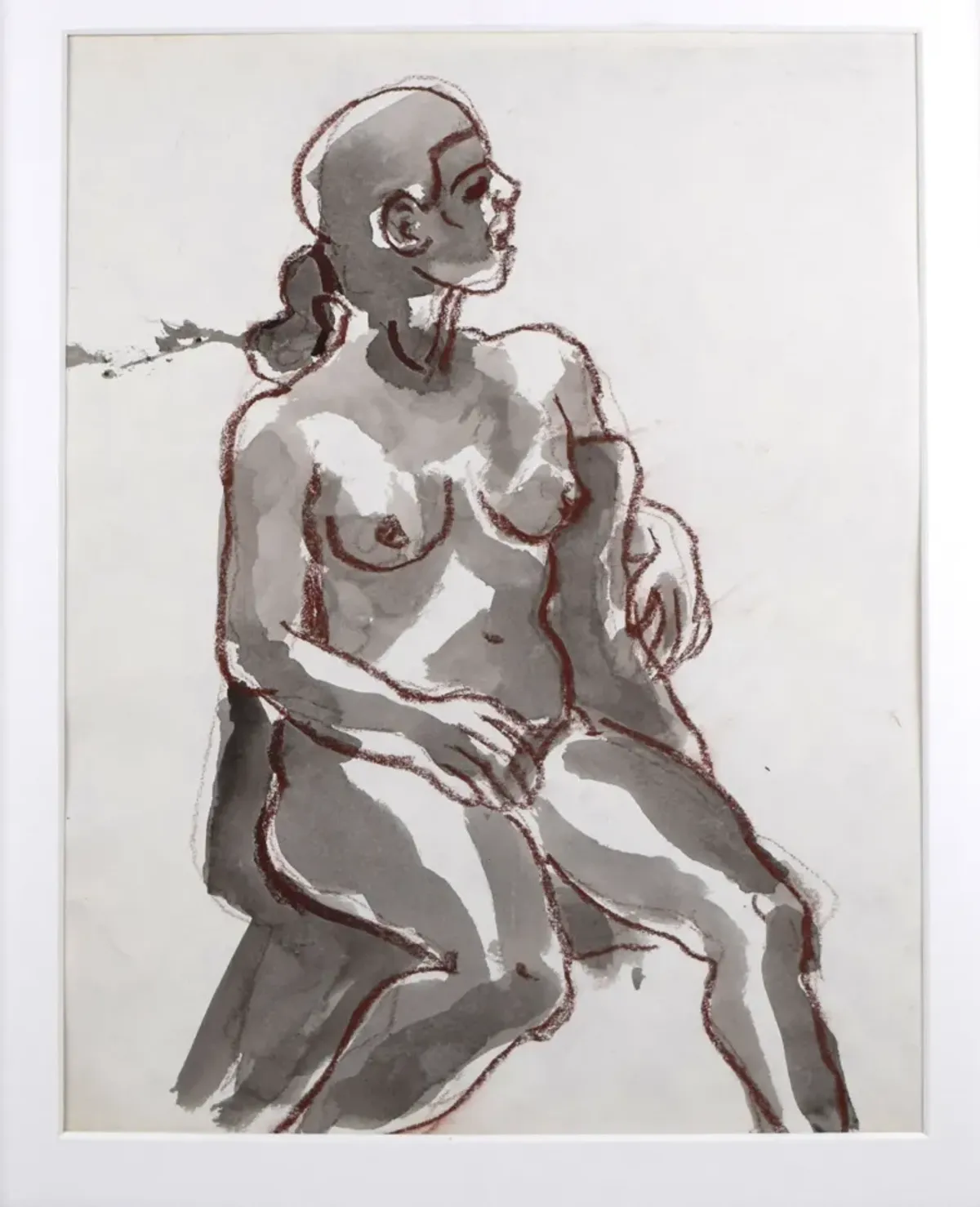 Limited Edition - Expressionist Nude Figure Study Painting - Antiquarian Art Company - silver