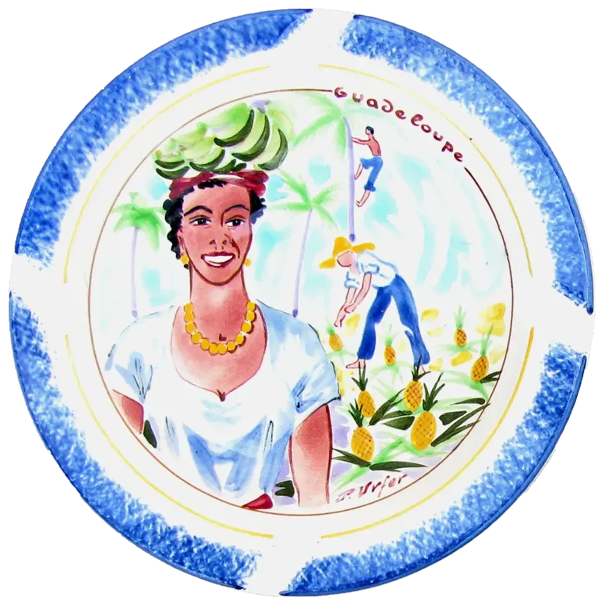 French Guadeloupe Island Ashtrays, Pair