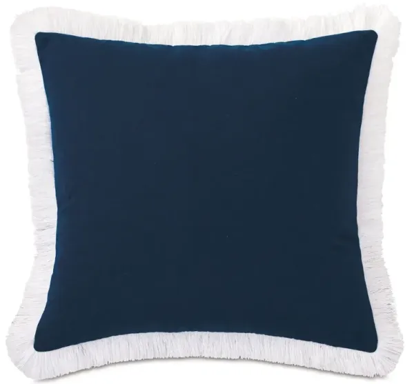 Luna 20x20 Outdoor Pillow, Navy/White