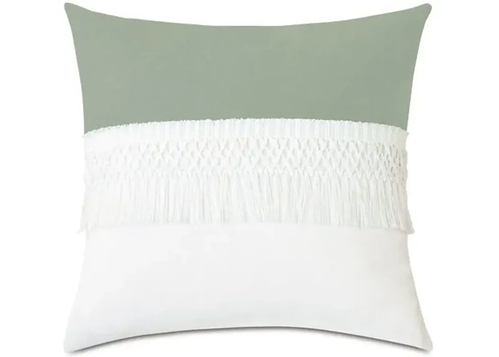 Mila 20x20 Outdoor Pillow - Celadon/White