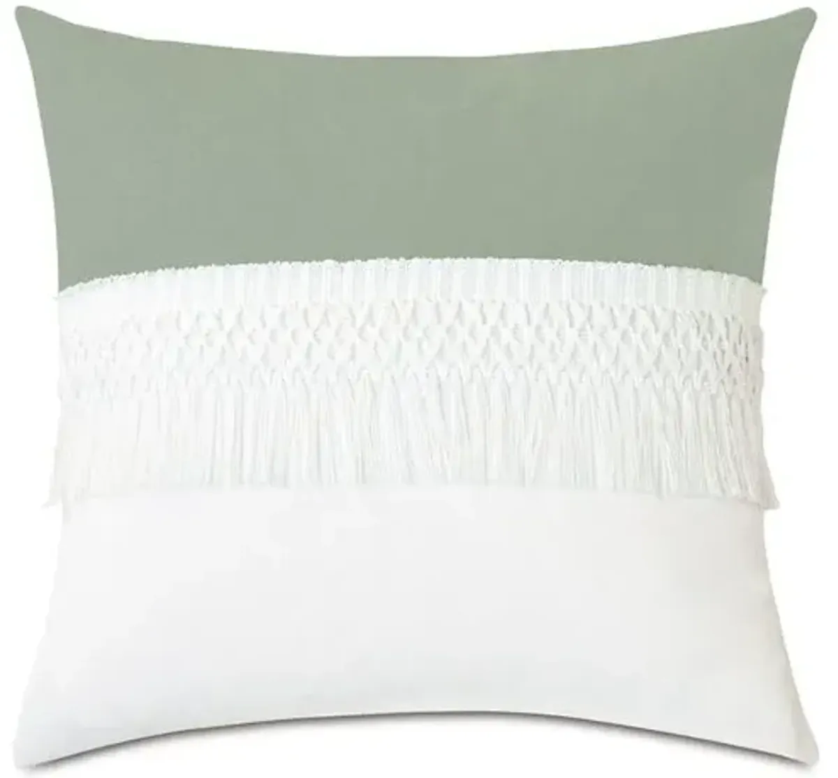 Mila 20x20 Outdoor Pillow - Celadon/White