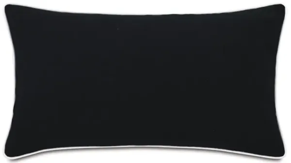 Riley 13x22 Lumbar Outdoor Pillow, Black
