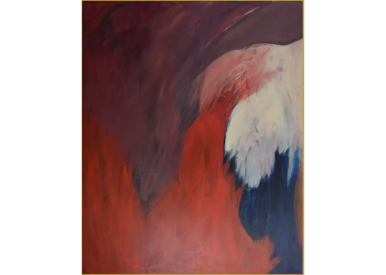 Limited Edition - Oversize Vintage Abstract Painting 1988 - Antiquarian Art Company - red