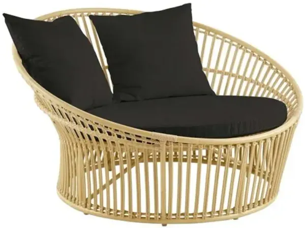 Olympia Outdoor Lounge Chair - Natural/Black - Sika Design