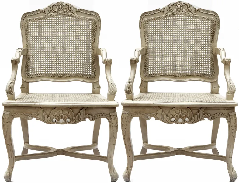 Vintage French Armchairs - a pair - Fleur de Lex Antiques - Beige