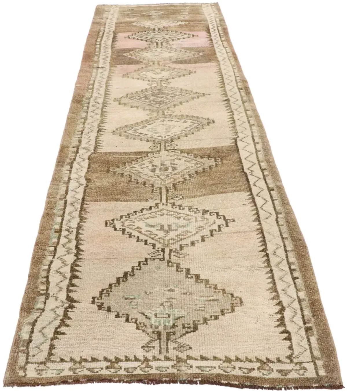 Turkish Oushak Runner - 2'11 x 9'5 - Esmaili Rugs & Antiques - Beige - Beige - Hand Knotted