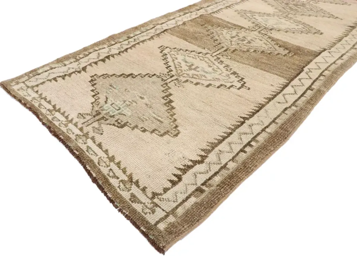 Turkish Oushak Runner - 2'11 x 9'5 - Esmaili Rugs & Antiques - Beige - Beige - Hand Knotted