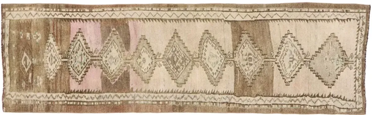 Turkish Oushak Runner - 2'11 x 9'5 - Esmaili Rugs & Antiques - Beige - Beige - Hand Knotted