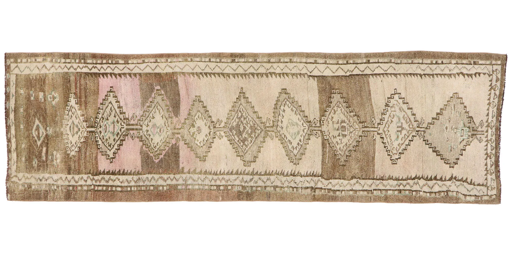 Turkish Oushak Runner - 2'11 x 9'5 - Esmaili Rugs & Antiques - Beige - Beige - Hand Knotted