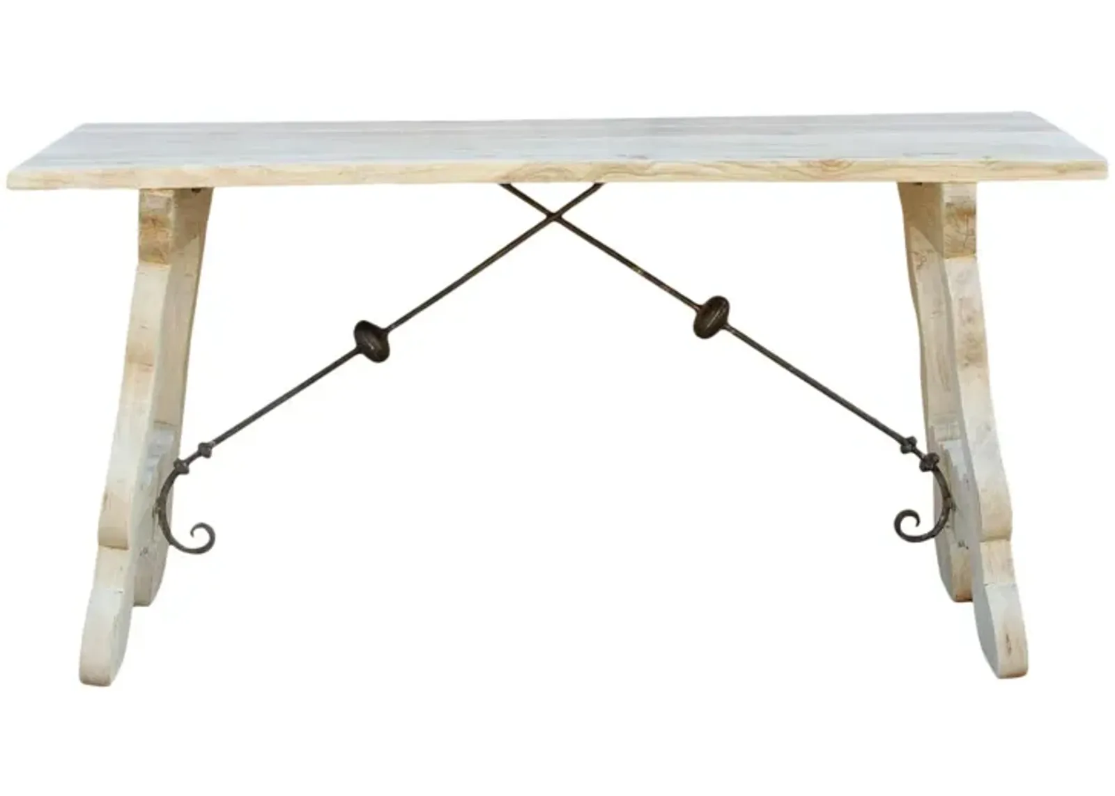 Bleached Wood Spanish Tavernera Table - de-cor - white