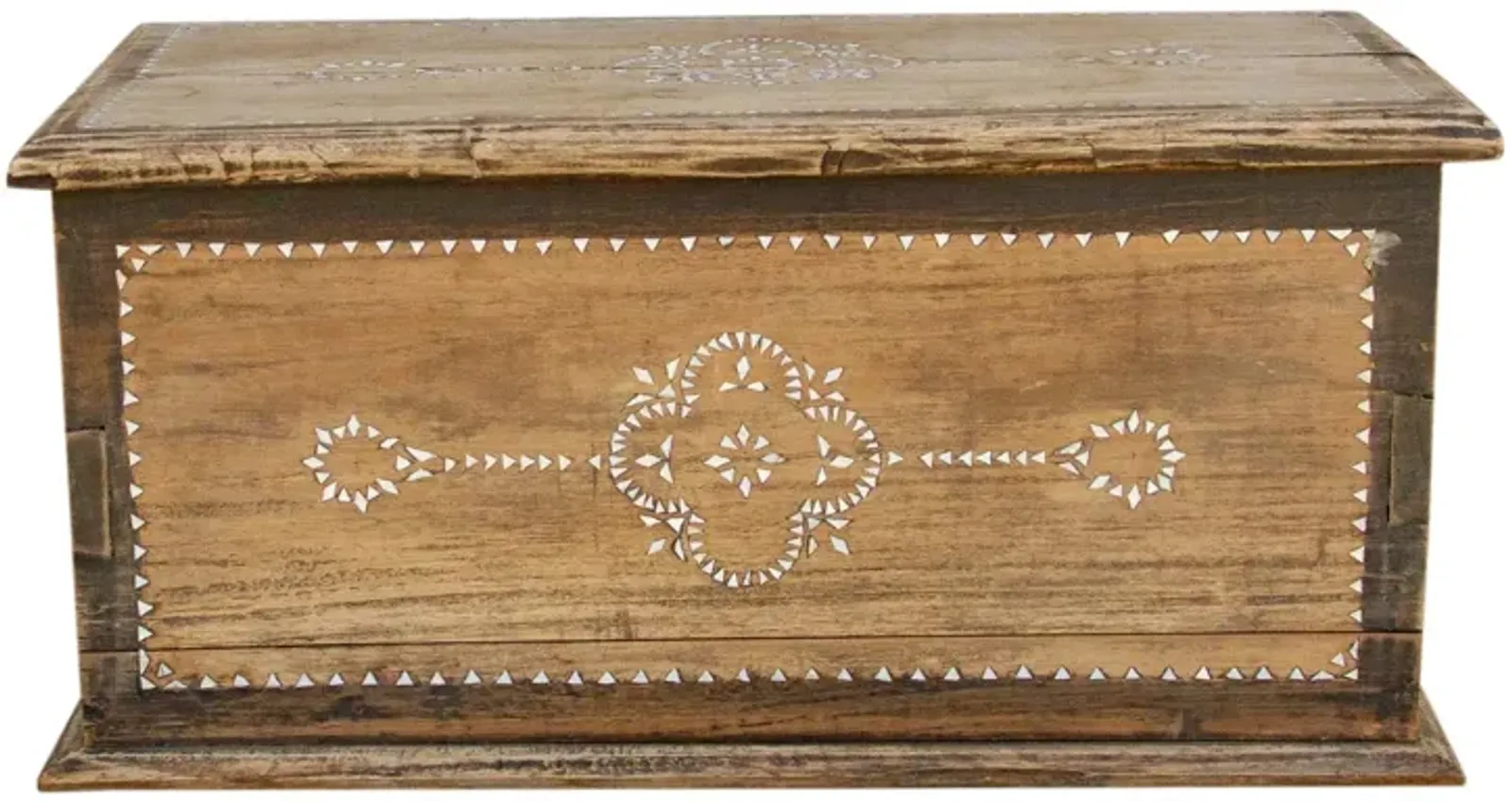 Mid Century Mother of Pearl Inlay Chest - de-cor - Brown