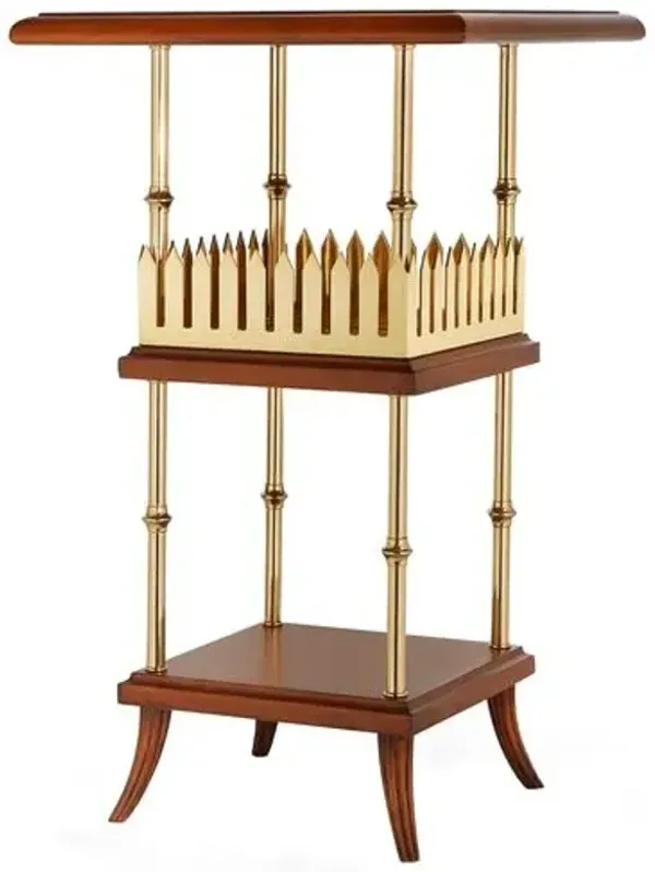 Rhys Drinks Table - Walnut/Brass - Bunny Williams Home - Brown
