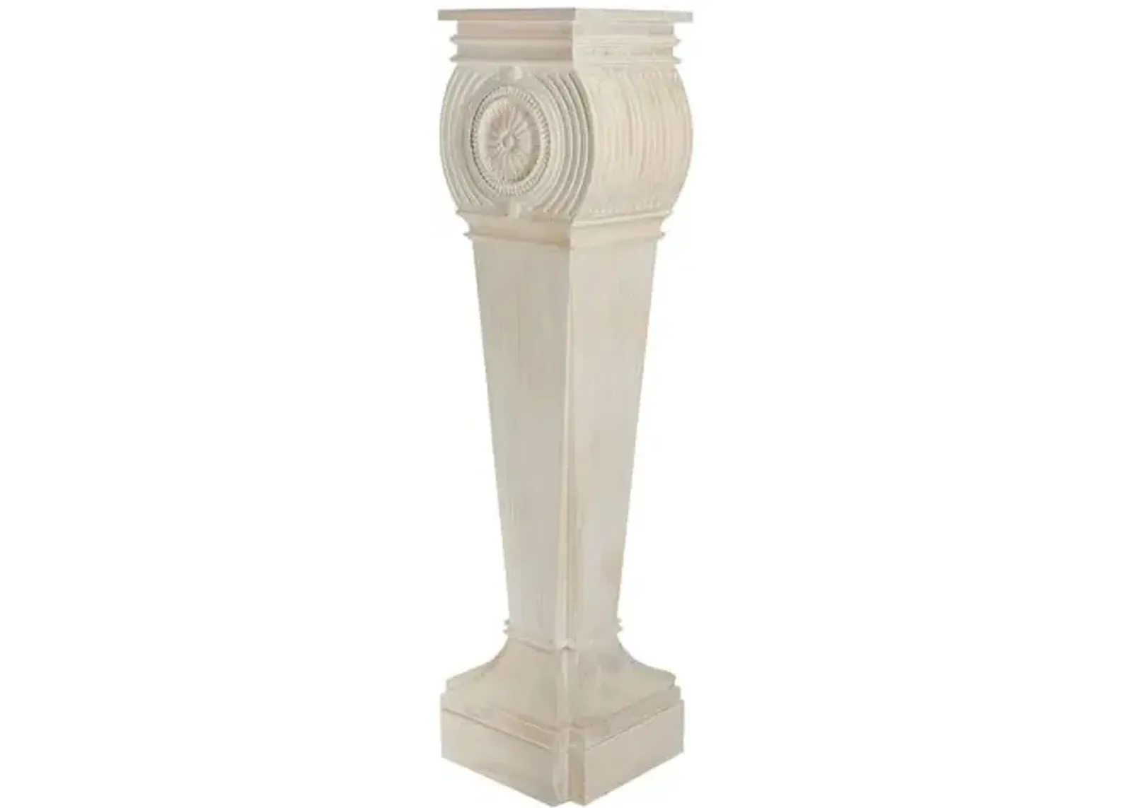 Gustave Pedestal - Washed White - Bunny Williams Home