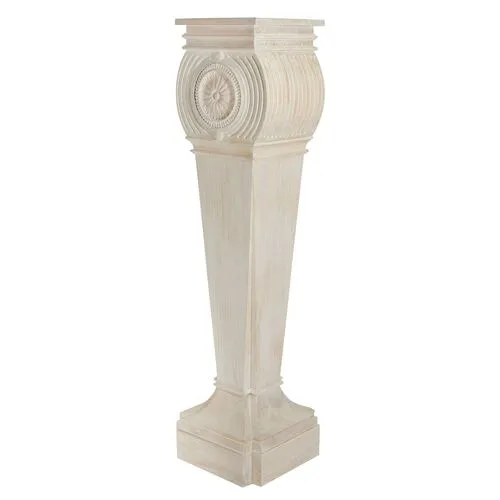 Gustave Pedestal - Washed White - Bunny Williams Home