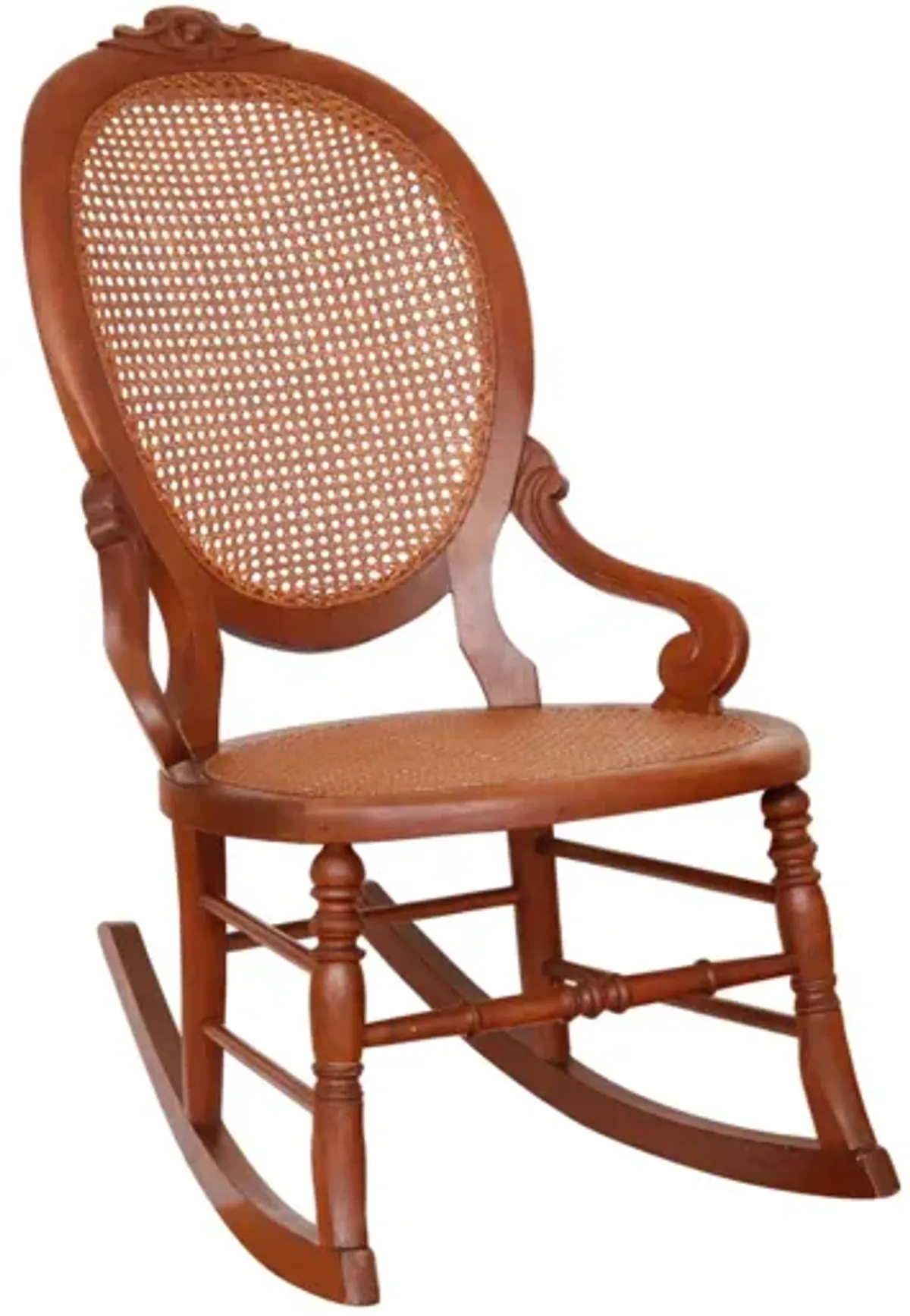 Antique Caned Rocking Chair - Interesting Things - Brown