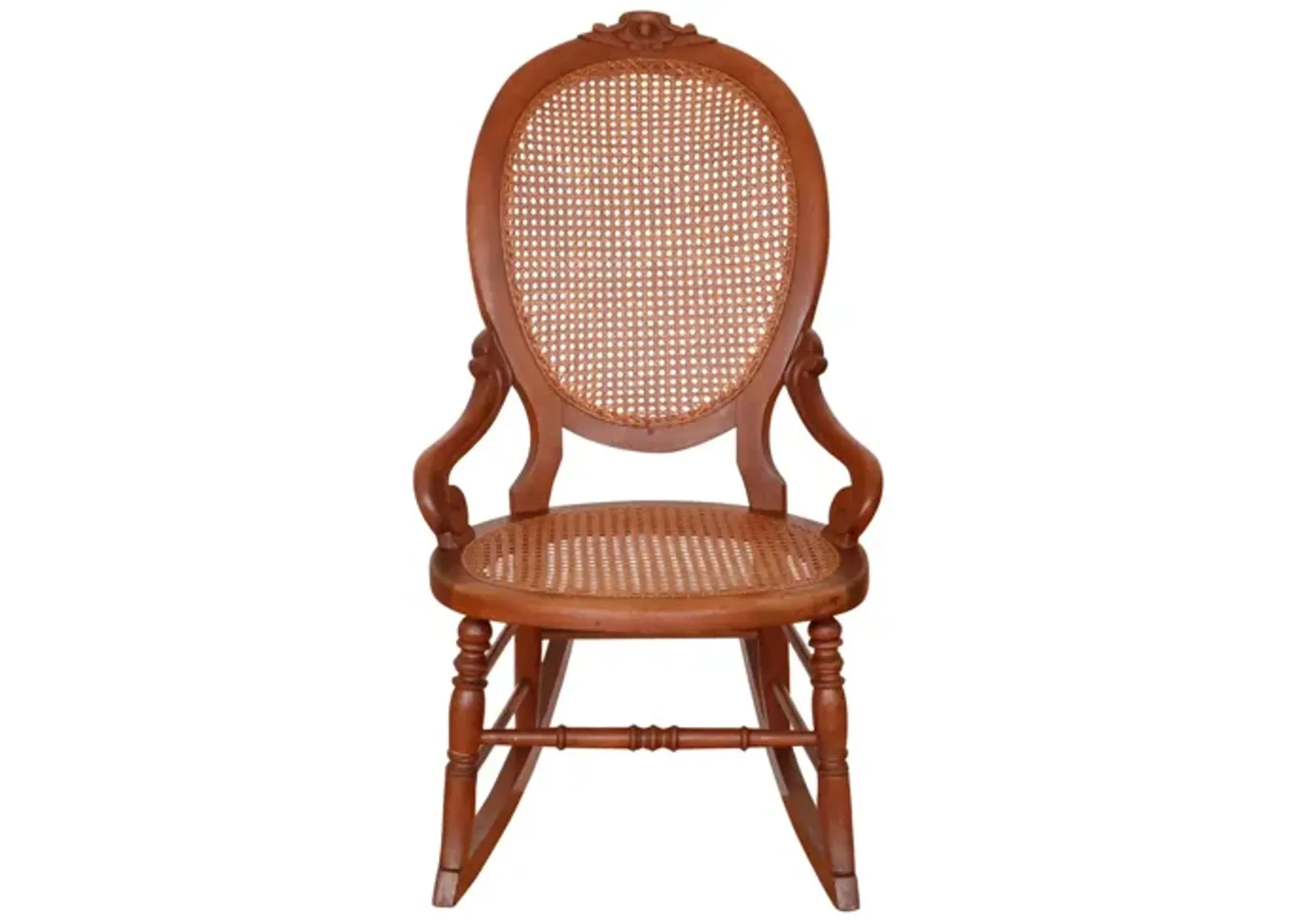 Antique Caned Rocking Chair - Interesting Things - Brown