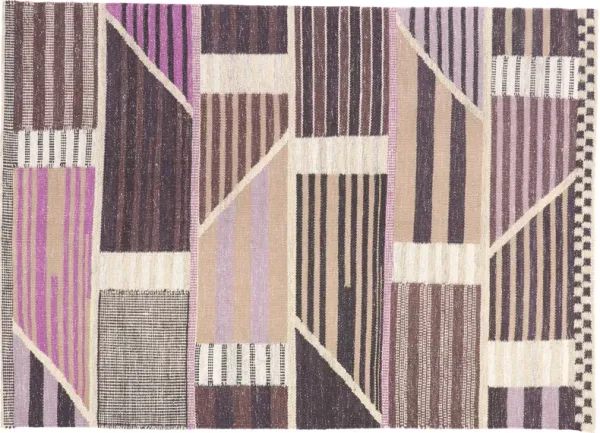Swedish Style Kilim Rug - 6'4 x 8'10 - Esmaili Rugs & Antiques - Purple - Purple