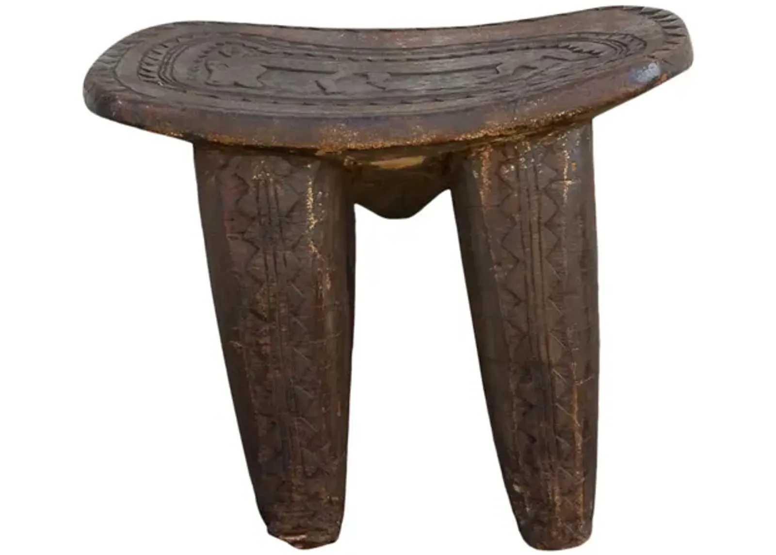 African Donkey Carved Senufo Table - de-cor - brown