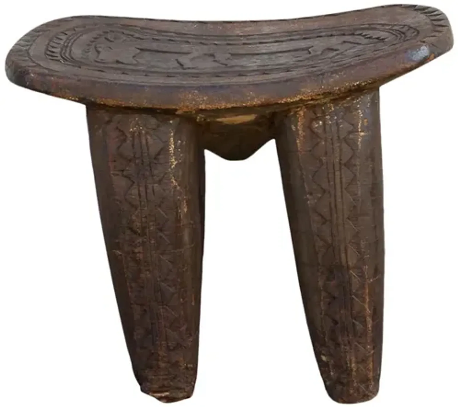 African Donkey Carved Senufo Table - de-cor - brown