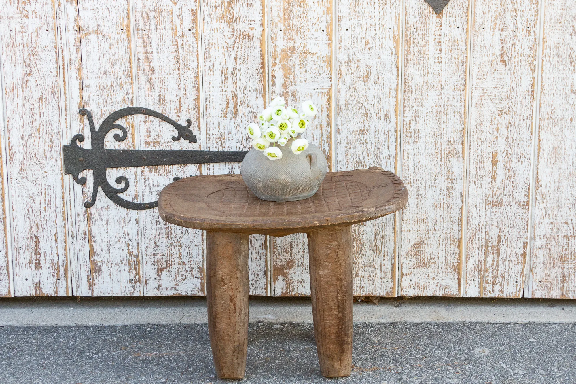 Antique Turtle Carved Senufo Table - de-cor - Brown