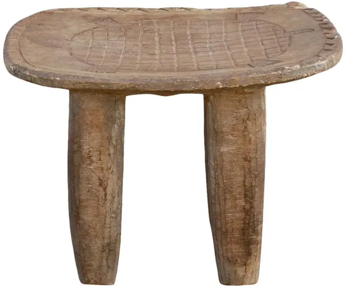 Antique Turtle Carved Senufo Table - de-cor - Brown