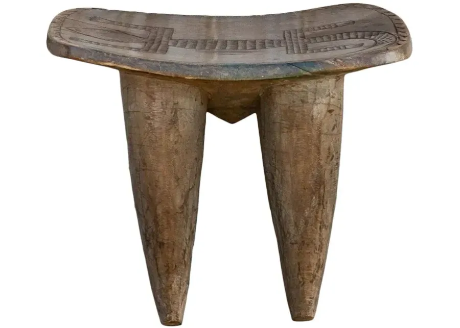 Rare Carved Lizard African Senufo Table - de-cor - Brown