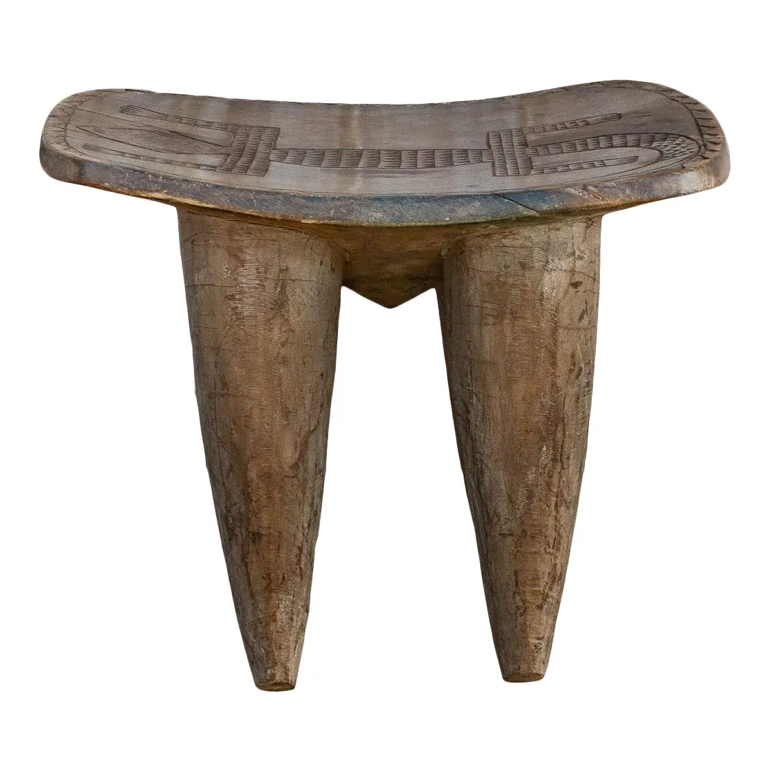 Rare Carved Lizard African Senufo Table - de-cor - Brown