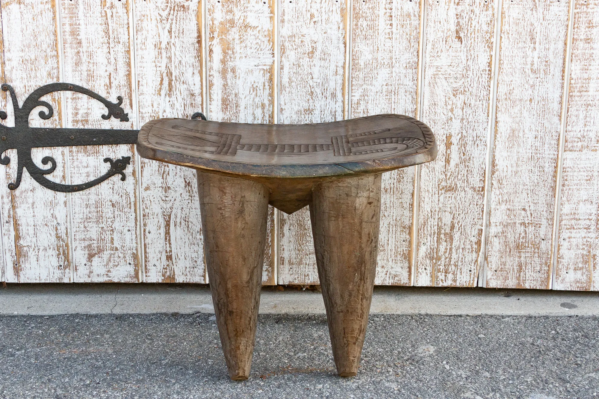 African Geometric Senufo Side Table - de-cor - Brown