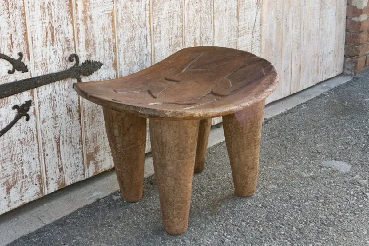 19th C. Crocodile African Senufo Table - de-cor - Brown