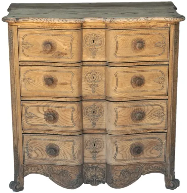 20th C Hand Carved Provincial Chest - Fleur de Lex Antiques - Brown