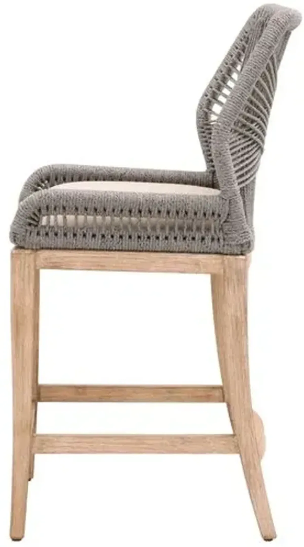 Easton Rope Counter Stool - Platinum/Light Gray