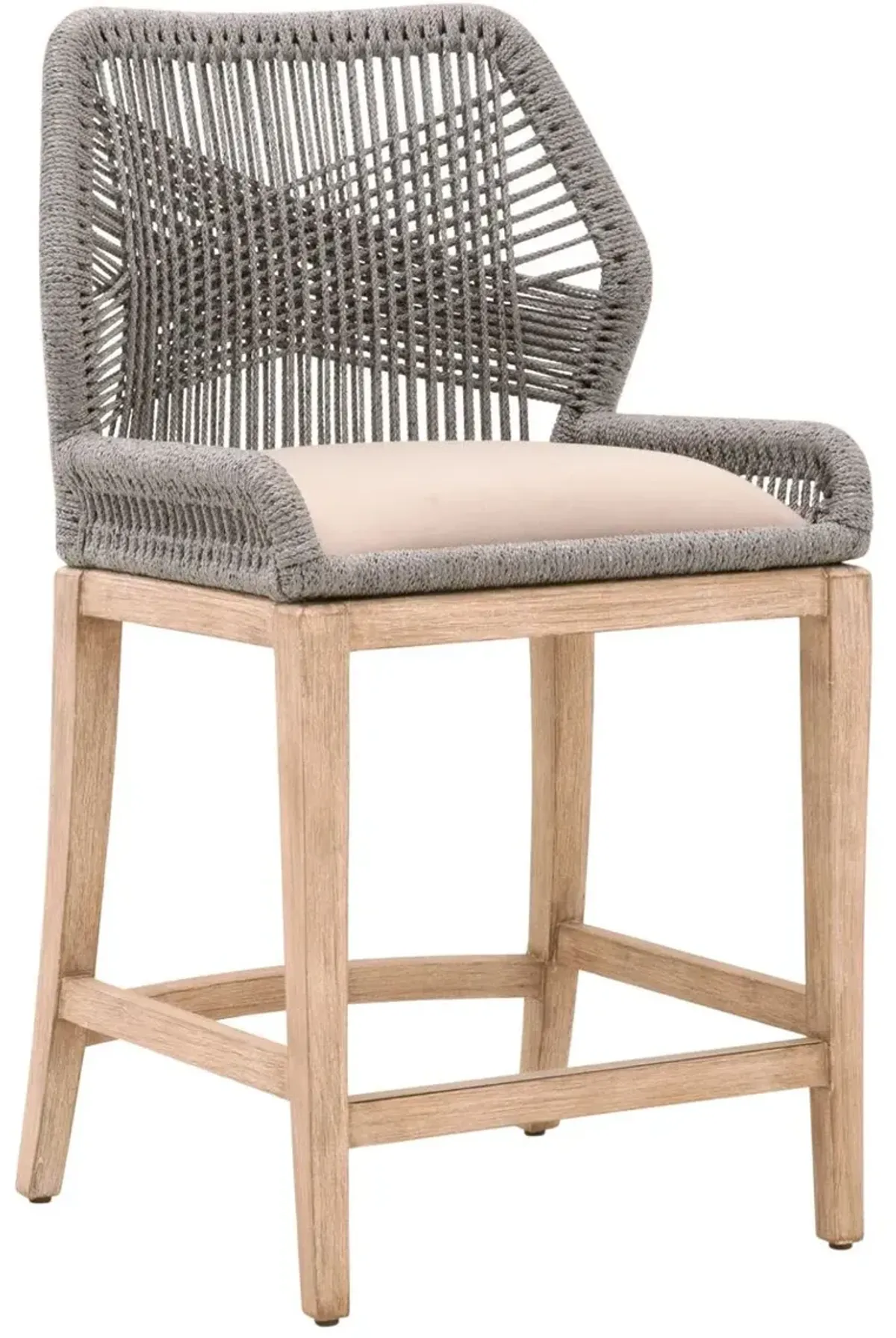 Easton Rope Counter Stool - Platinum/Light Gray
