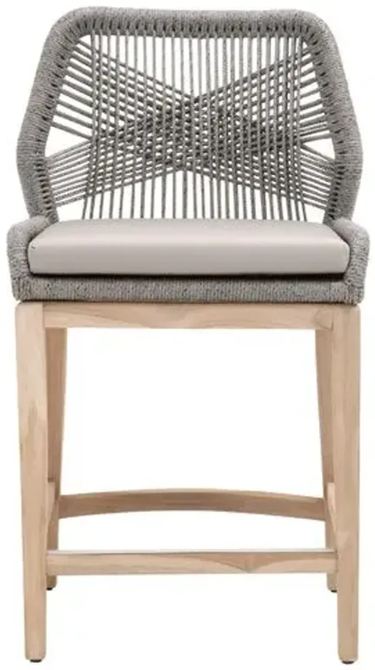 Easton Rope Outdoor Counter Stool - Platinum/Smoke Gray