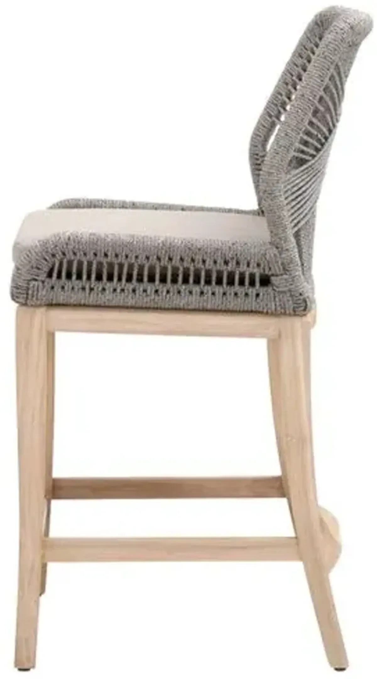 Easton Rope Outdoor Counter Stool - Platinum/Smoke Gray