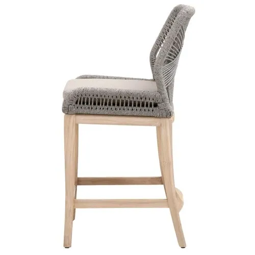 Easton Rope Outdoor Counter Stool - Platinum/Smoke Gray