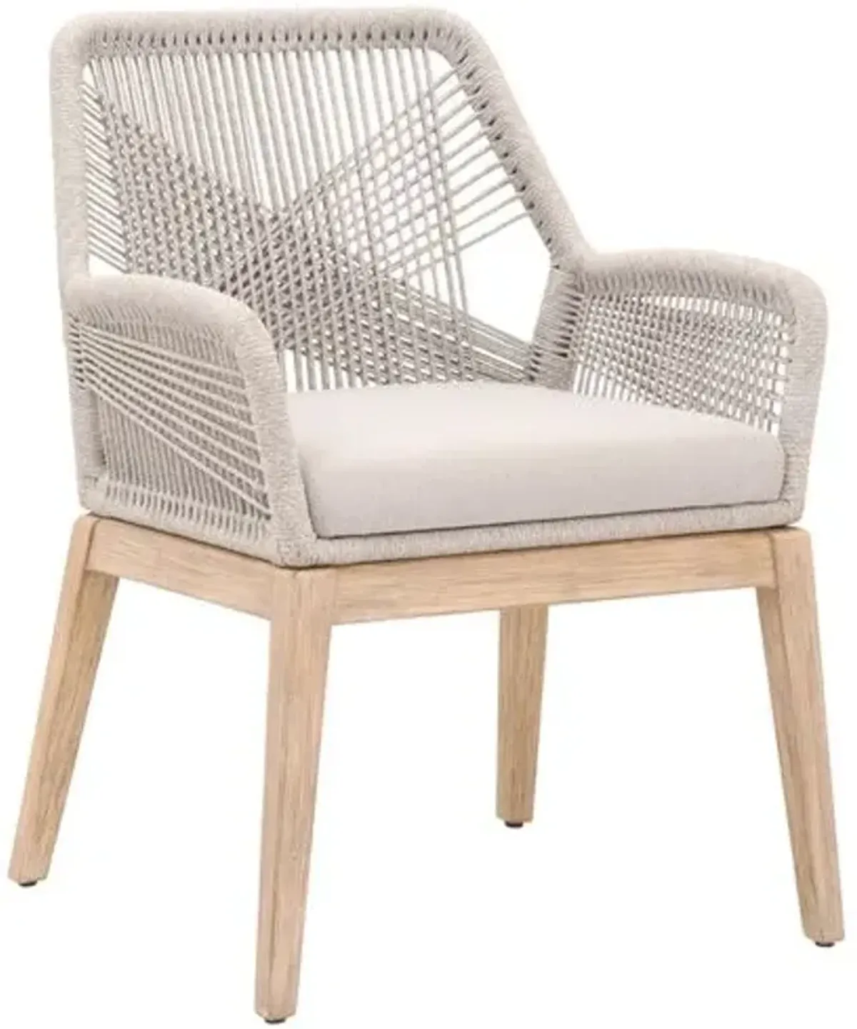 Set of 2 Easton Rope Outdoor Armchairs - Taupe/Pumice - Gray