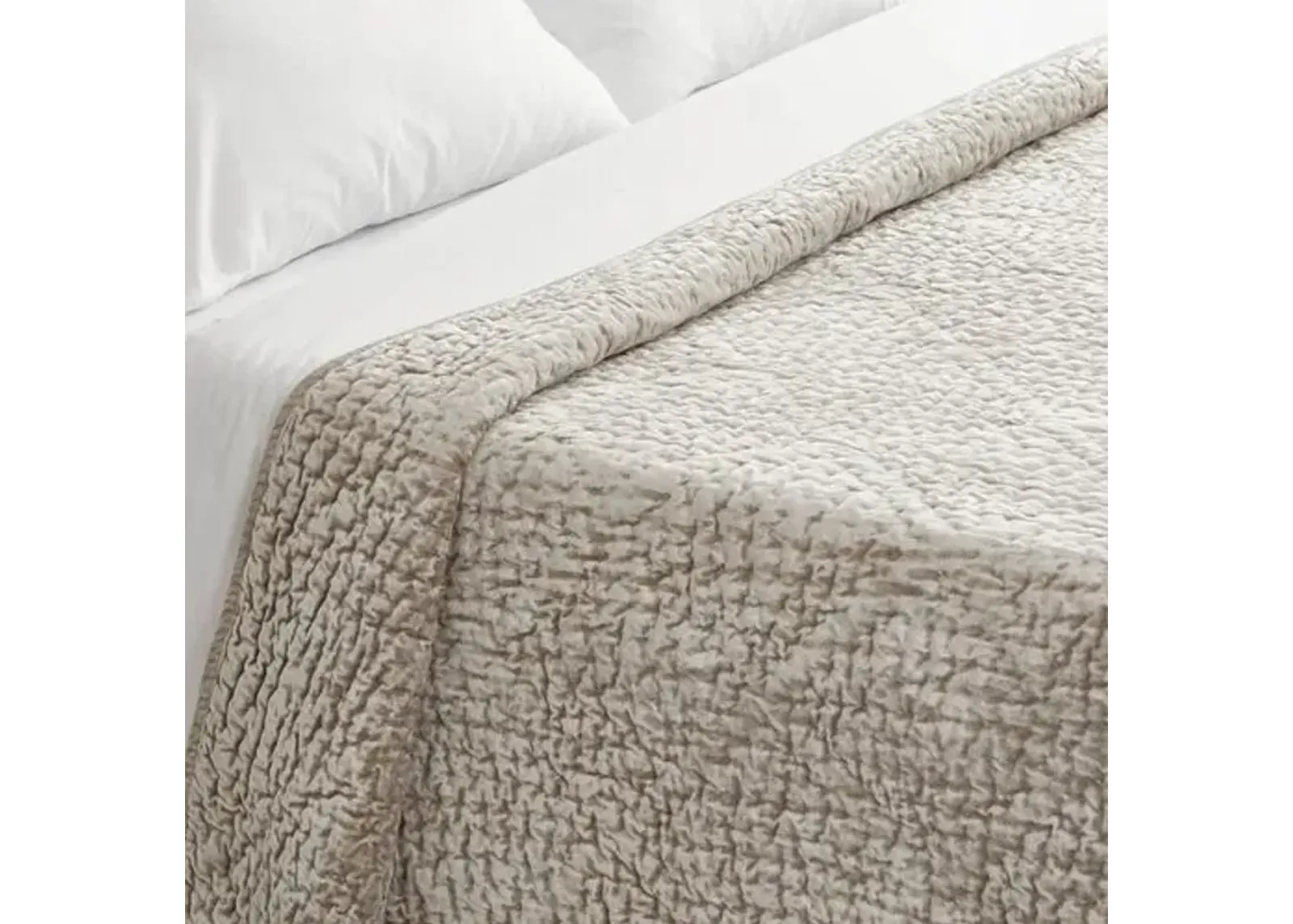 Parisienne Velvet Quilt - Gray - Pine Cone Hill