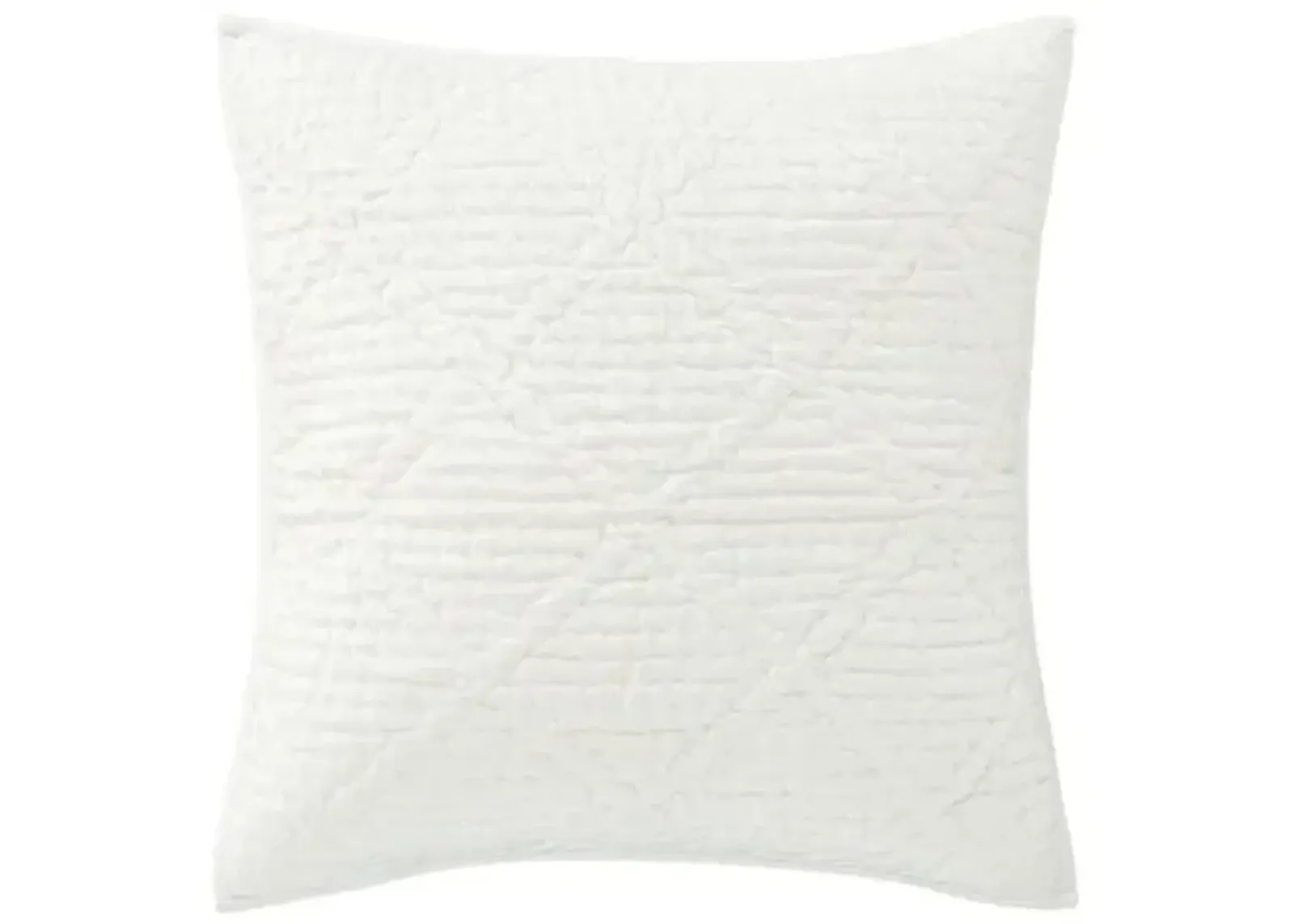 Parisienne Velvet Quilted Sham - Dove White - Pine Cone Hill