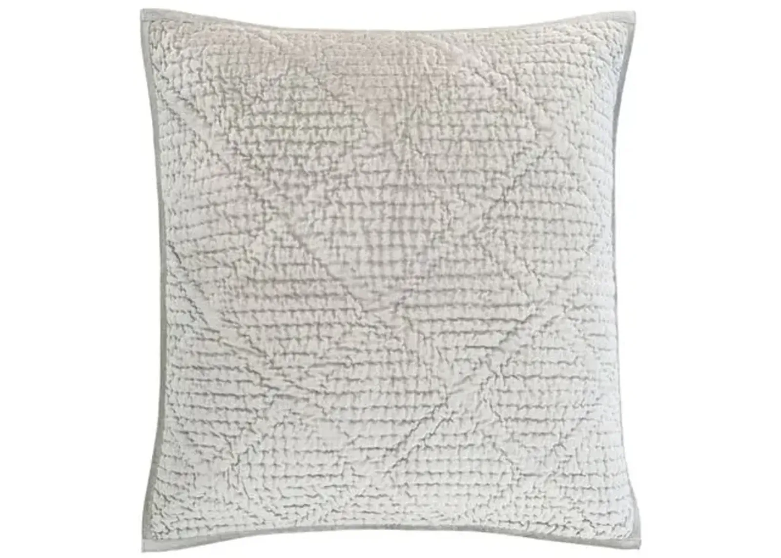 Parisienne Velvet Quilted Sham - Gray - Pine Cone Hill