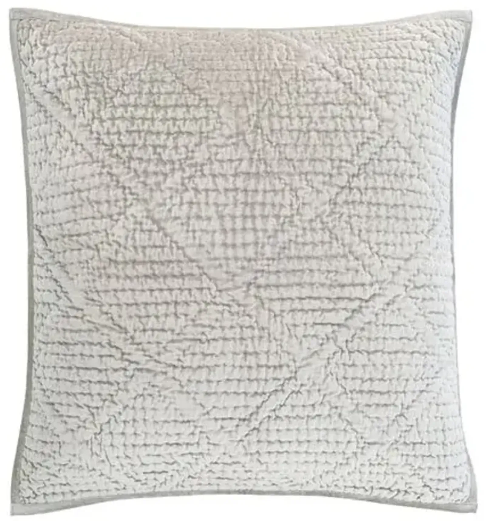 Parisienne Velvet Quilted Sham - Gray - Pine Cone Hill