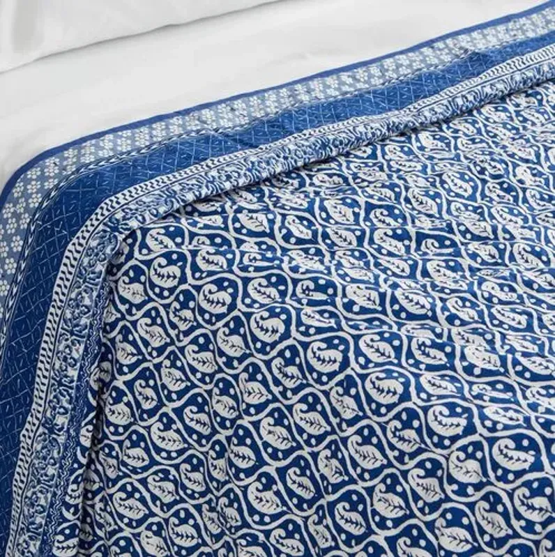 Batik Coverlet - Blue - Pine Cone Hill