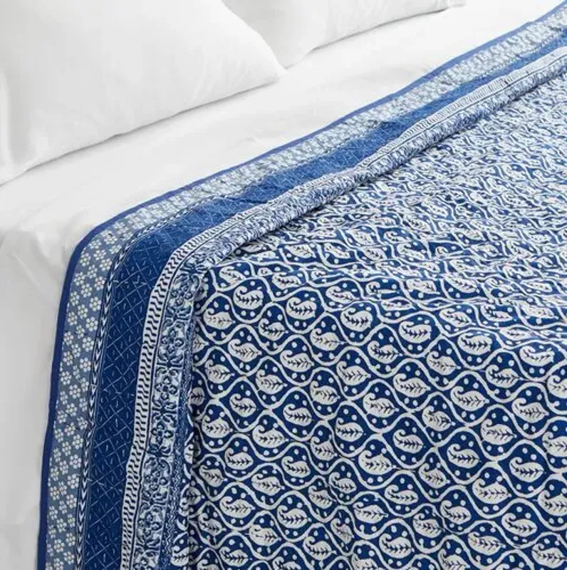 Batik Coverlet - Blue - Pine Cone Hill