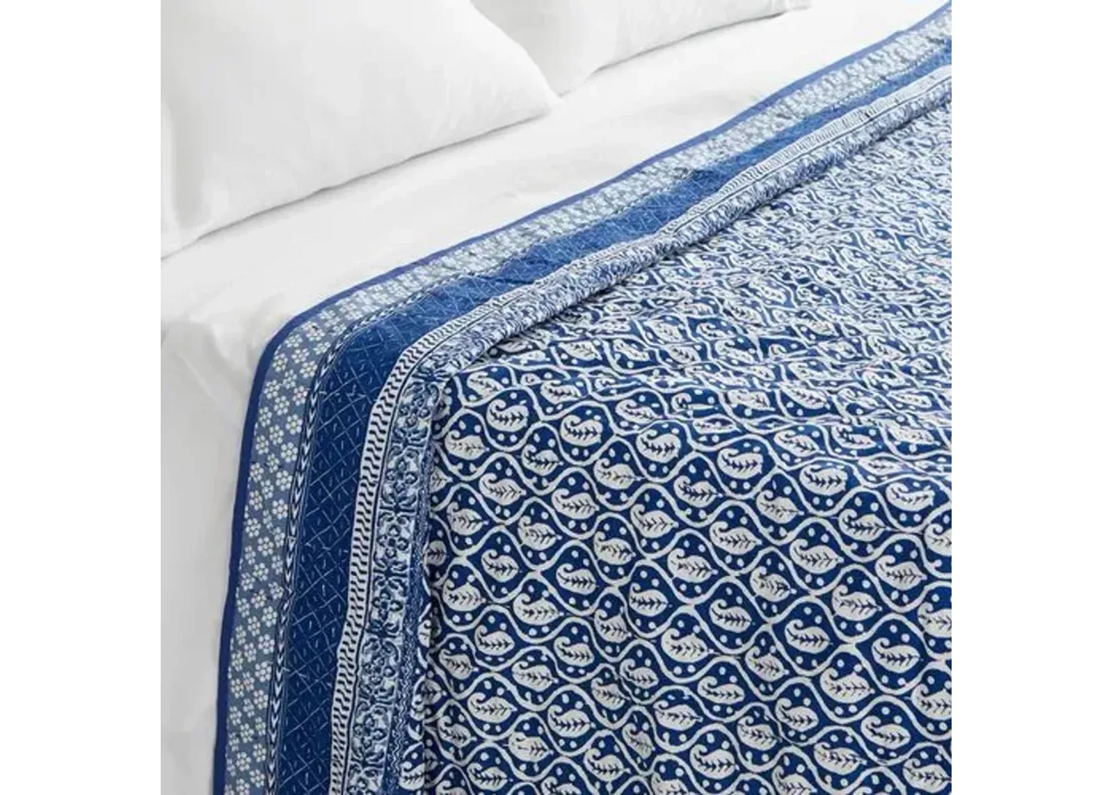 Batik Coverlet - Blue - Pine Cone Hill