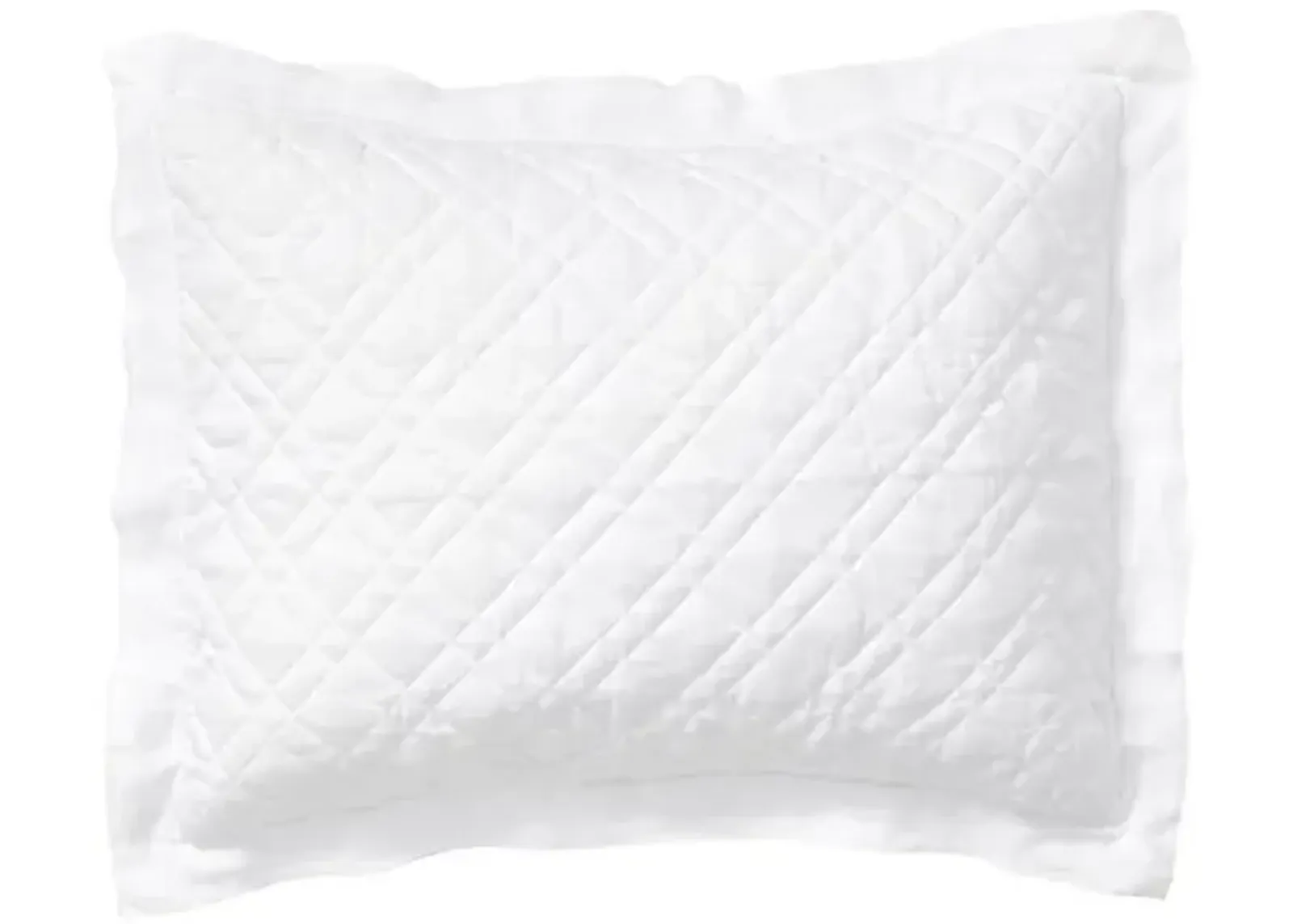 Washed Linen Quilted Sham - White - Pine Cone Hill