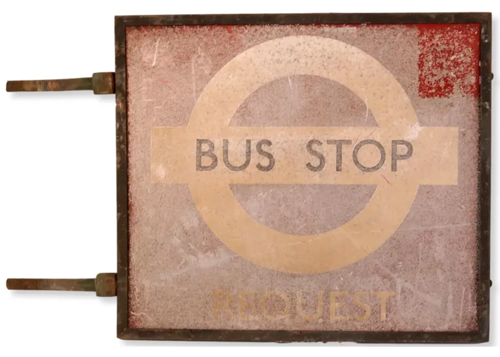 Midcentury London Bus Stop Sign - Rose Victoria - Brown