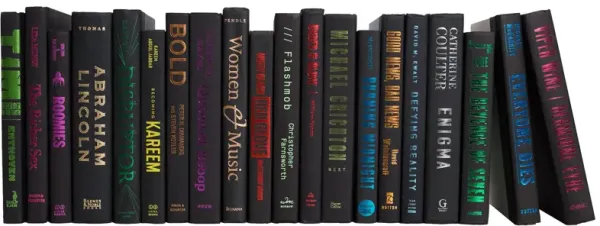 Modern Decorative Books by the Foot, Onyx/Metallic