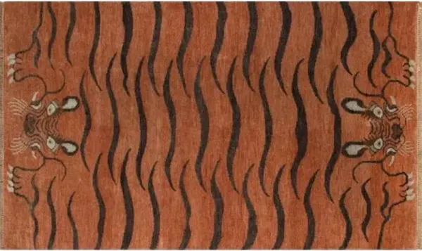 Kouang Tiala Transitional Rug - Red - Handcrafted - Red