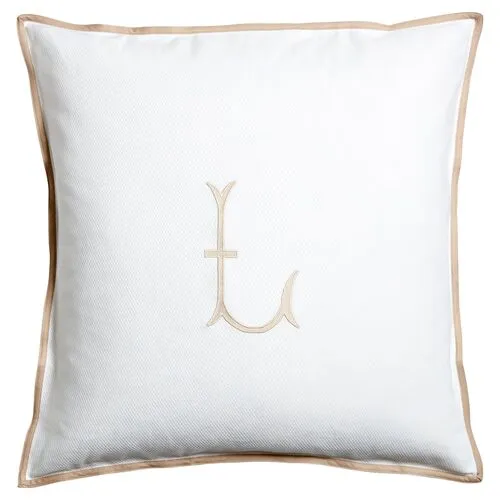 Harper Monogram Euro Sham - Sand - Beige