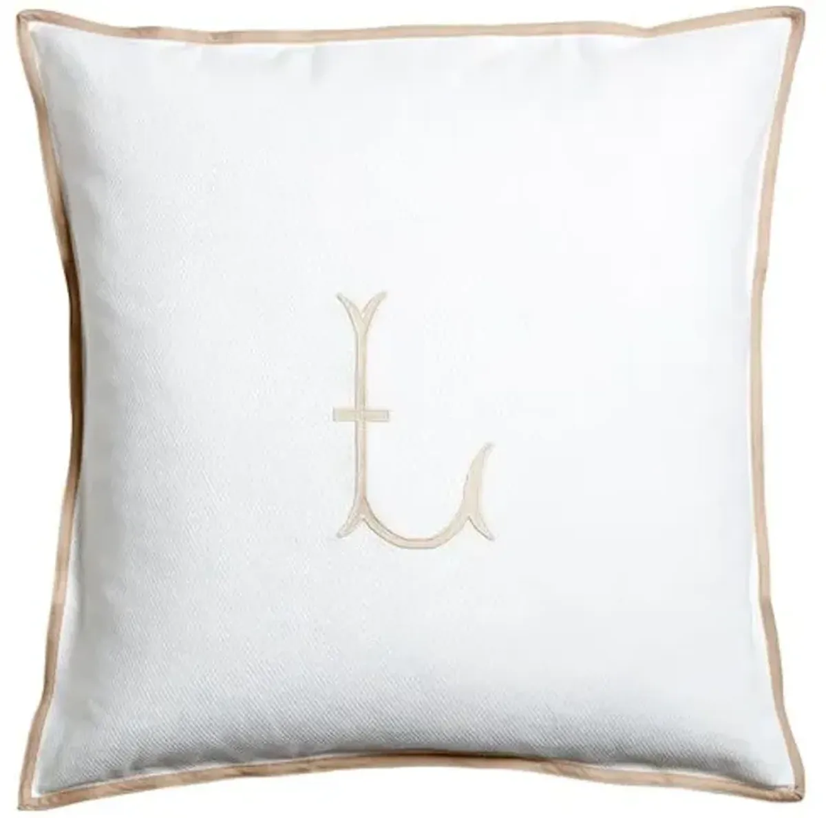 Harper Monogram Euro Sham - Sand - Beige