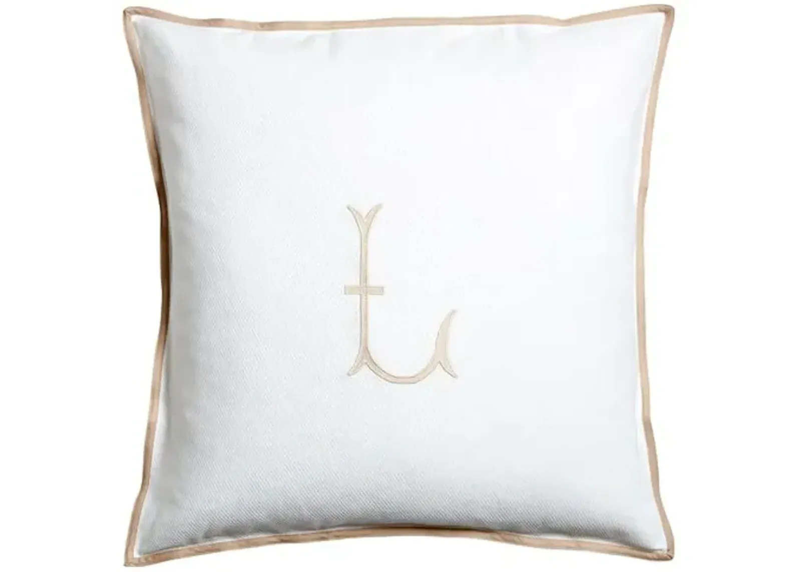 Harper Monogram Euro Sham - Sand - Beige